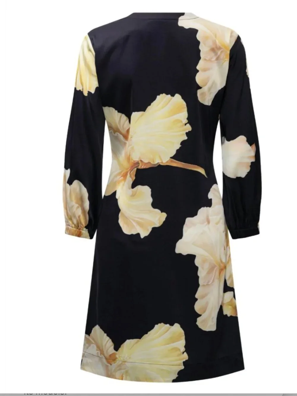 Karmamia Faye Mini Dress Black Gold Floral Wrap Tie Silk S - Picture 3 of 4